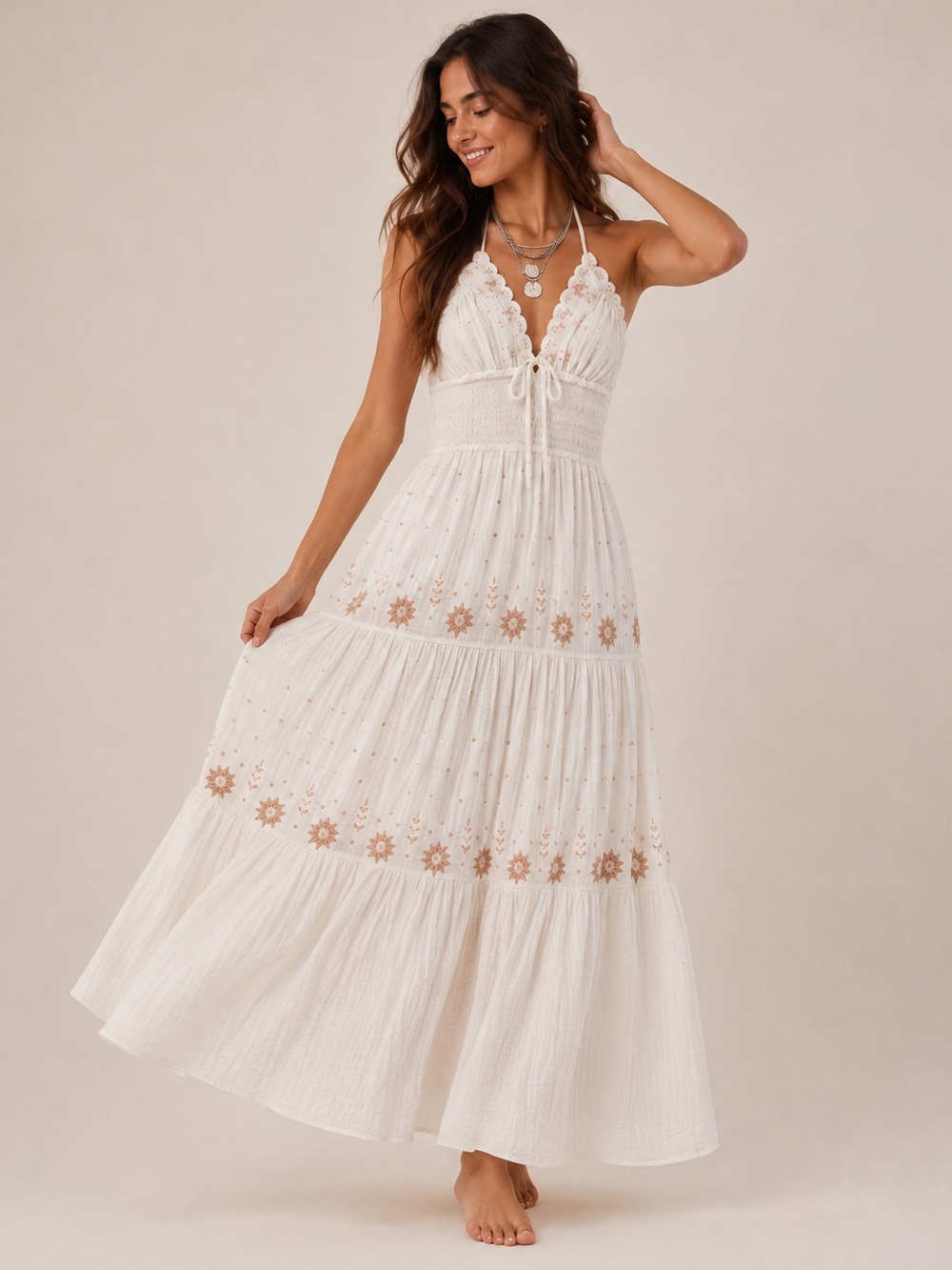 FREE PEOPLE Real Love Embroidered Maxi Dress - Picture 1 of 11